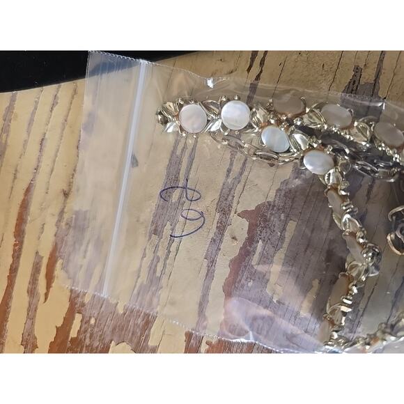 Vtg MCM Mid-Century Moonstone Cabochon Gold-Tone Choker Necklace with J-Hook - Picture 5 of 5